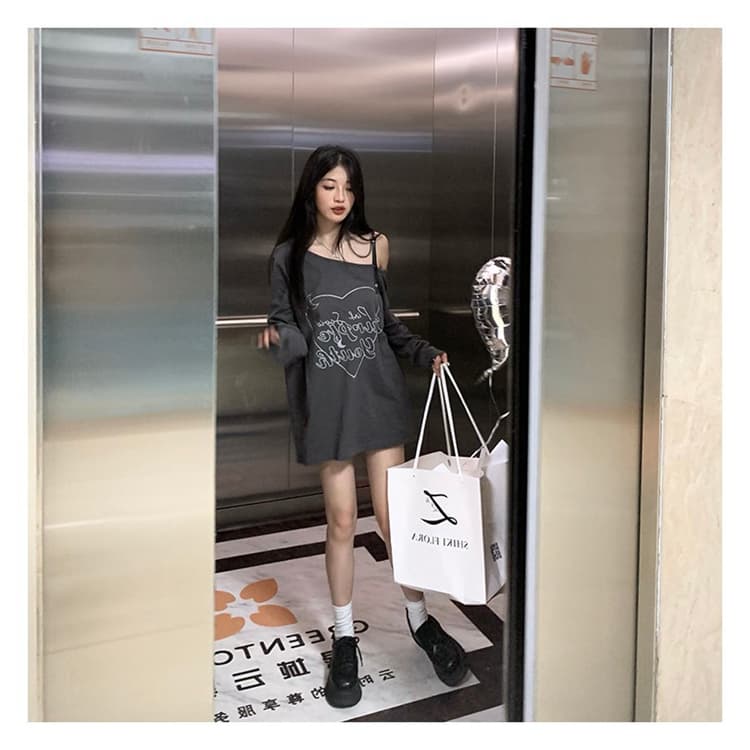 있음 선적 순면 새로운 이른 가을 루즈핏 긴팔 티셔츠 여성 순수한 욕망 디자인 센스 상세 이미지 13