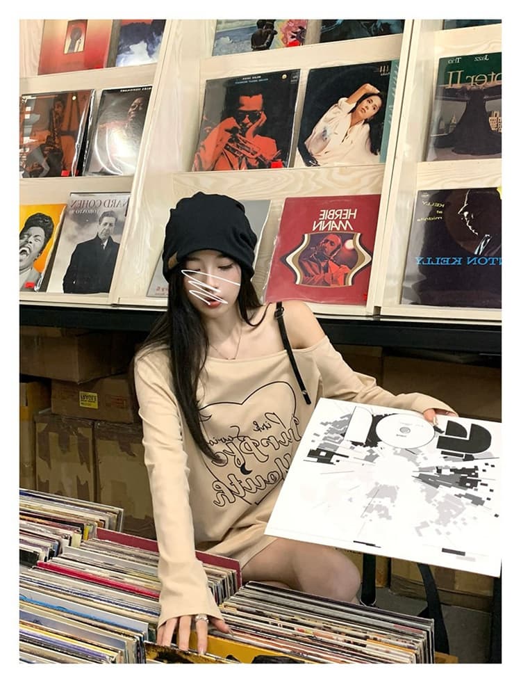 있음 선적 순면 새로운 이른 가을 루즈핏 긴팔 티셔츠 여성 순수한 욕망 디자인 센스 상세 이미지 18