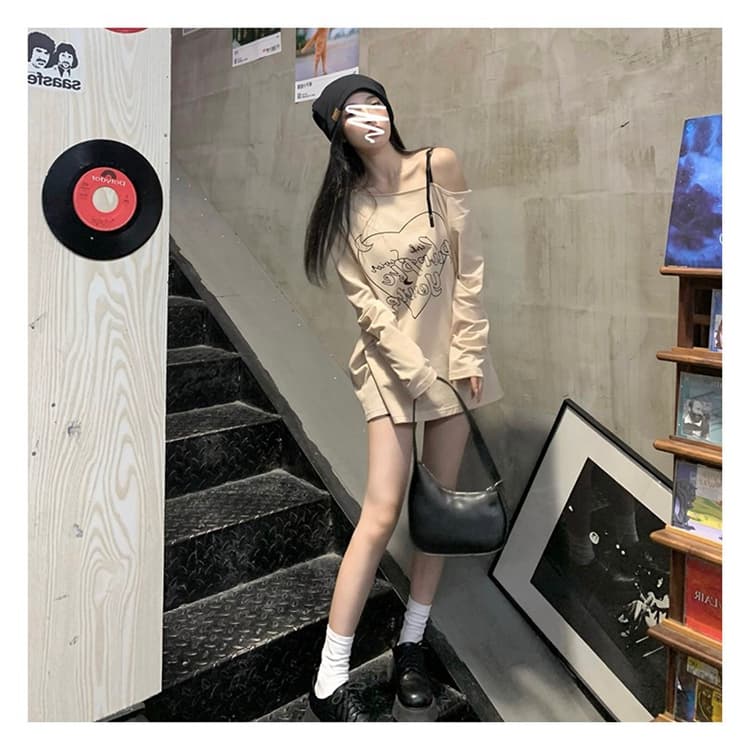 있음 선적 순면 새로운 이른 가을 루즈핏 긴팔 티셔츠 여성 순수한 욕망 디자인 센스 상세 이미지 20