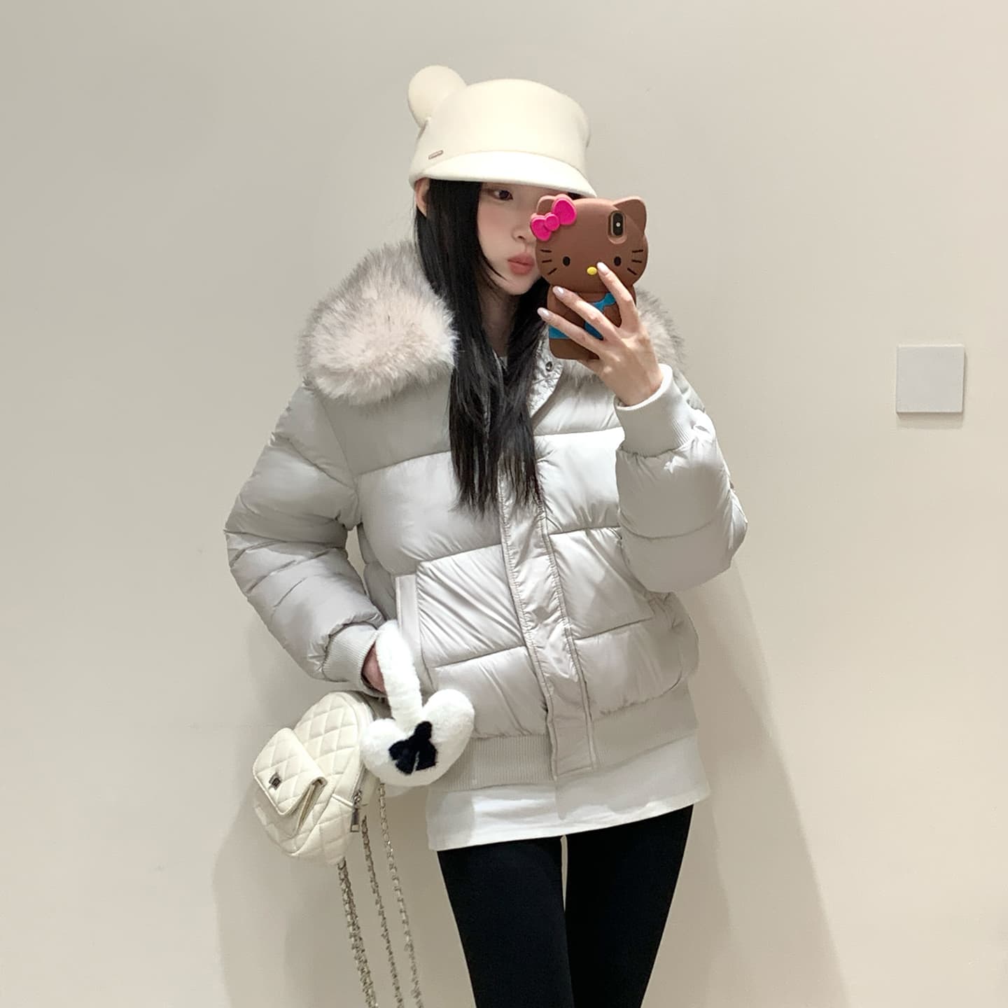 실사 부드러운 바람 여우 모피 칼라 쇼트 스타일 면 의류 여성 슬림해 보이는 두꺼운 스탠드 칼라 방풍 출퇴근 다용도 짧은 면 섹션 이미지 3
