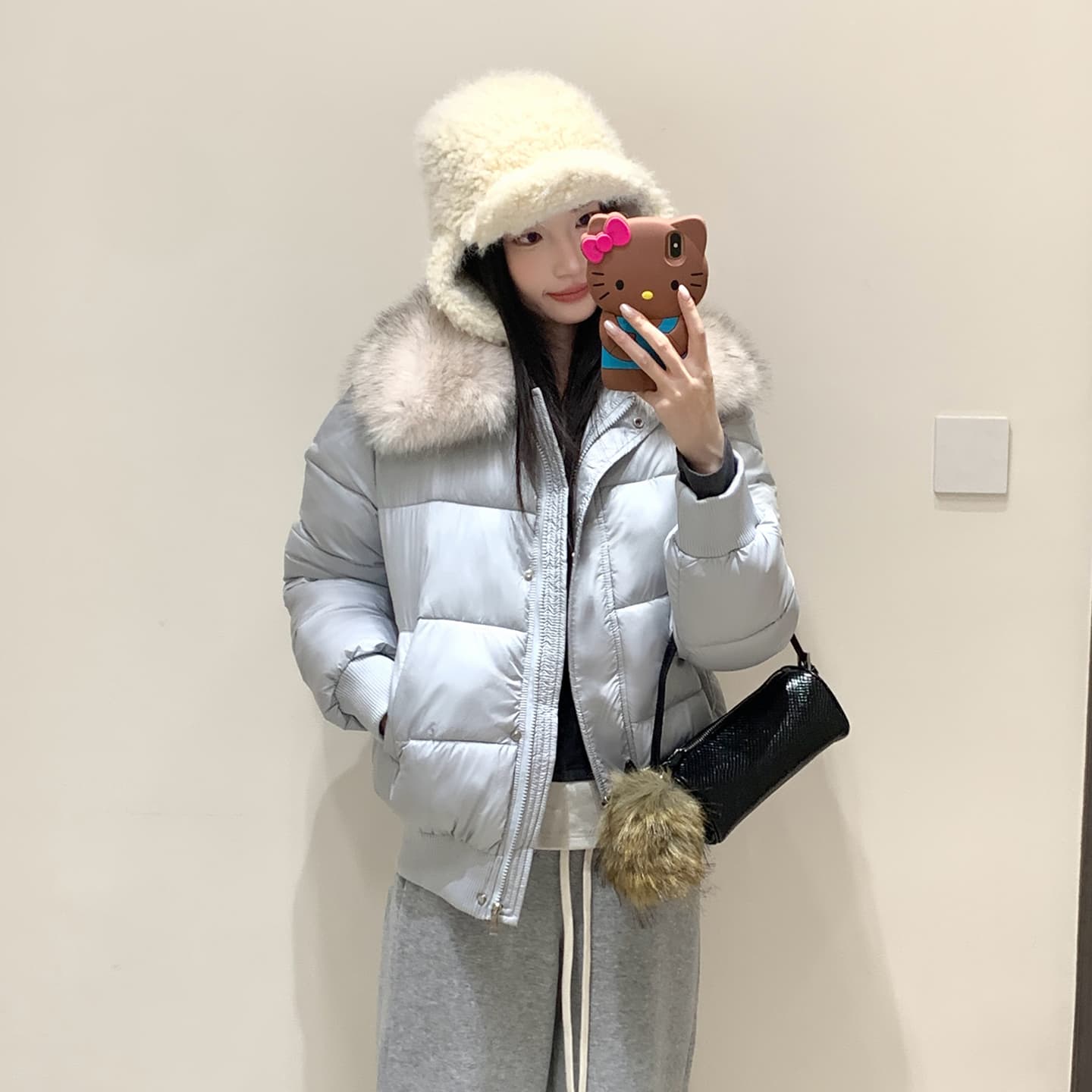 실사 부드러운 바람 여우 모피 칼라 쇼트 스타일 면 의류 여성 슬림해 보이는 두꺼운 스탠드 칼라 방풍 출퇴근 다용도 짧은 면 섹션 이미지 6