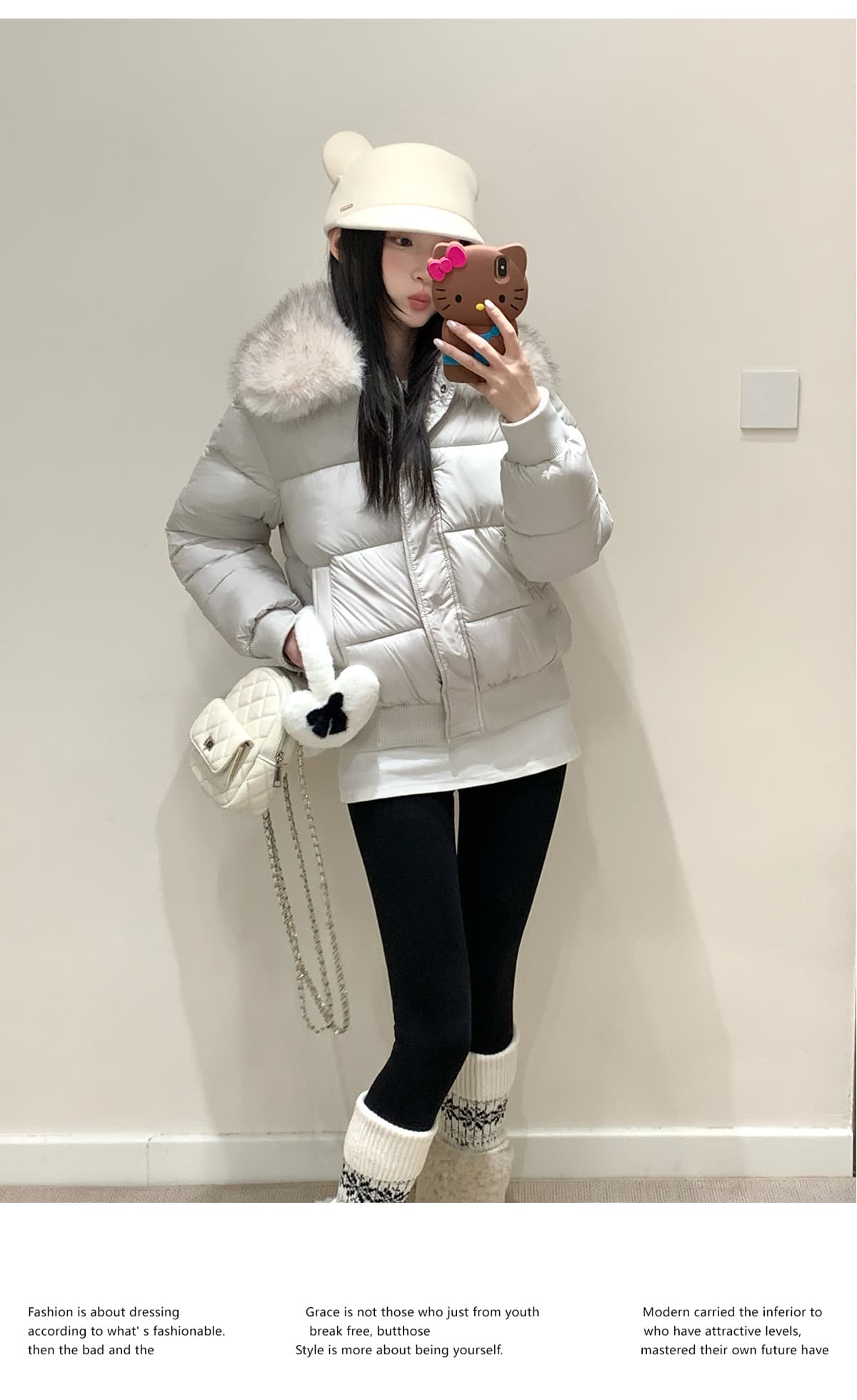 실사 부드러운 바람 여우 모피 칼라 쇼트 스타일 면 의류 여성 슬림해 보이는 두꺼운 스탠드 칼라 방풍 출퇴근 다용도 짧은 면 섹션 상세 이미지 11