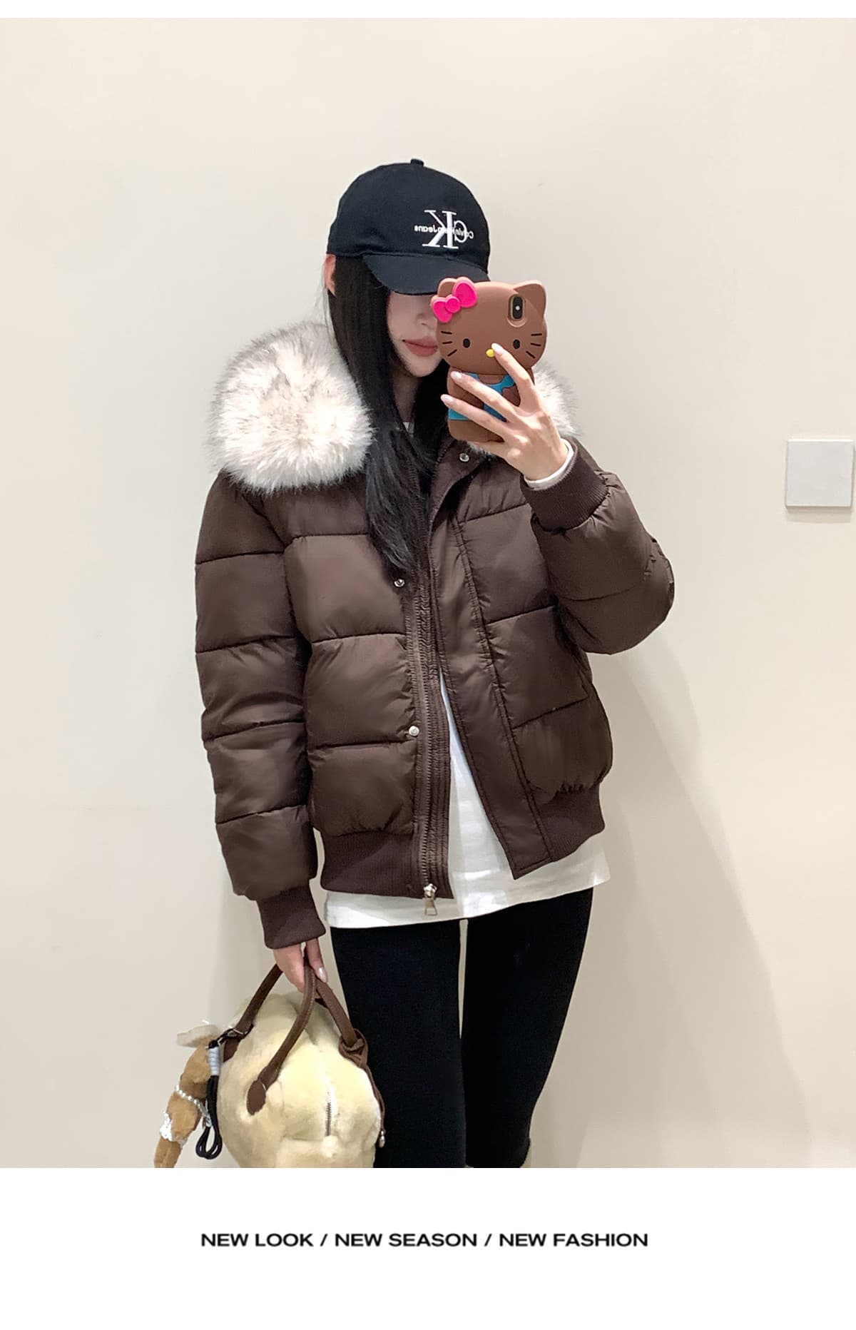 실사 부드러운 바람 여우 모피 칼라 쇼트 스타일 면 의류 여성 슬림해 보이는 두꺼운 스탠드 칼라 방풍 출퇴근 다용도 짧은 면 섹션 상세 이미지 17