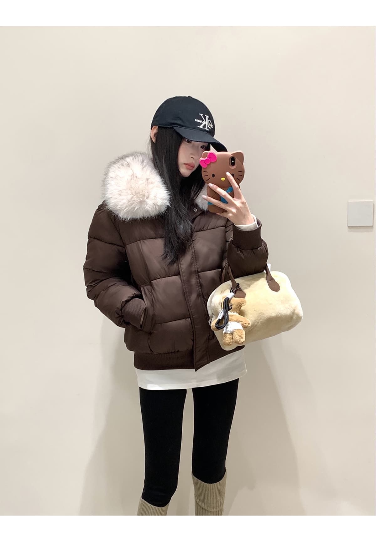 실사 부드러운 바람 여우 모피 칼라 쇼트 스타일 면 의류 여성 슬림해 보이는 두꺼운 스탠드 칼라 방풍 출퇴근 다용도 짧은 면 섹션 상세 이미지 20