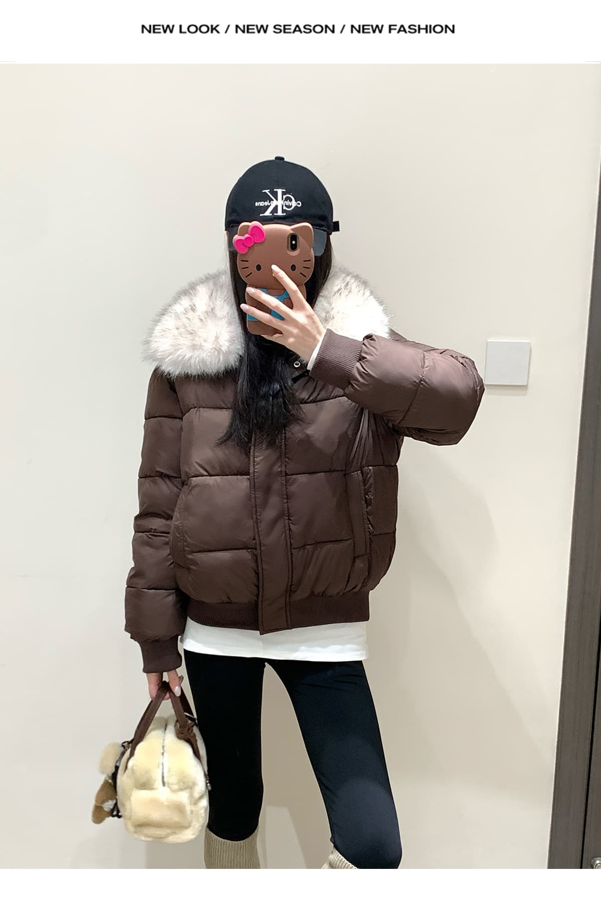 실사 부드러운 바람 여우 모피 칼라 쇼트 스타일 면 의류 여성 슬림해 보이는 두꺼운 스탠드 칼라 방풍 출퇴근 다용도 짧은 면 섹션 상세 이미지 21