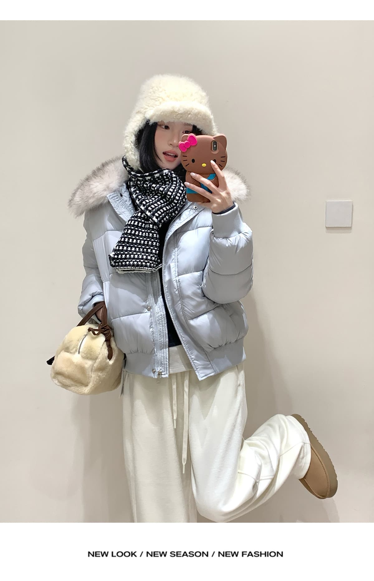 실사 부드러운 바람 여우 모피 칼라 쇼트 스타일 면 의류 여성 슬림해 보이는 두꺼운 스탠드 칼라 방풍 출퇴근 다용도 짧은 면 섹션 상세 이미지 24
