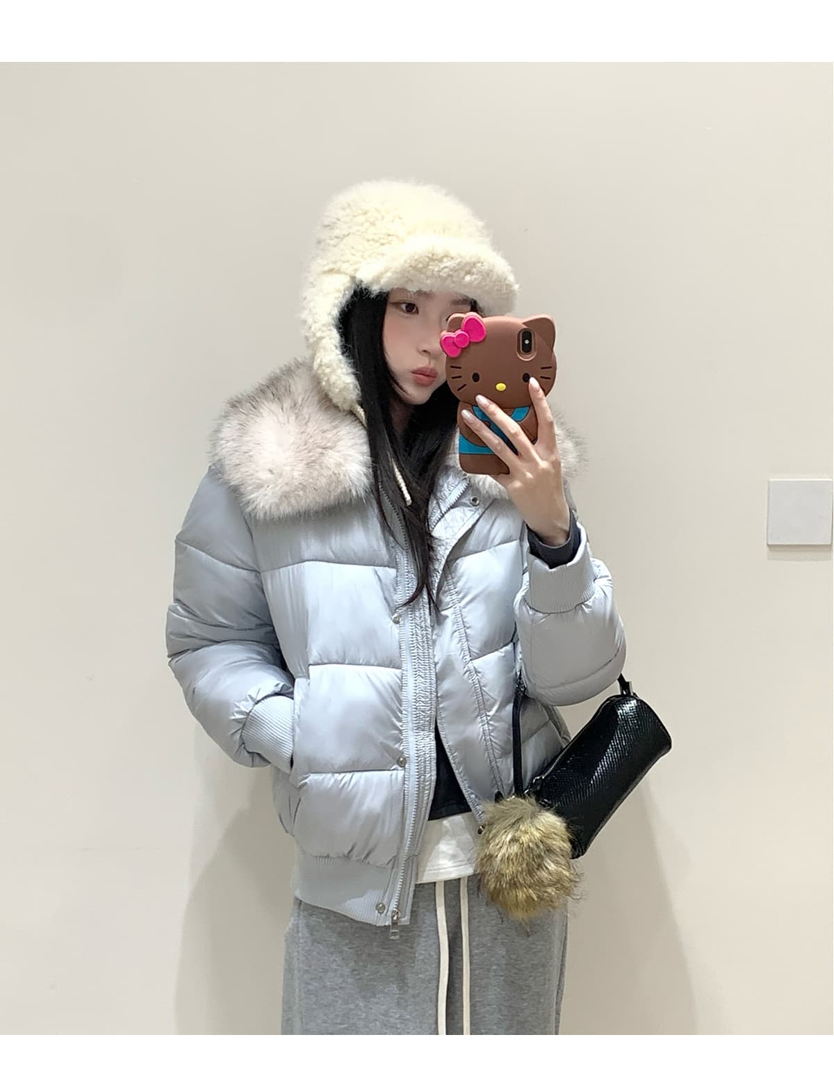 실사 부드러운 바람 여우 모피 칼라 쇼트 스타일 면 의류 여성 슬림해 보이는 두꺼운 스탠드 칼라 방풍 출퇴근 다용도 짧은 면 섹션 상세 이미지 26