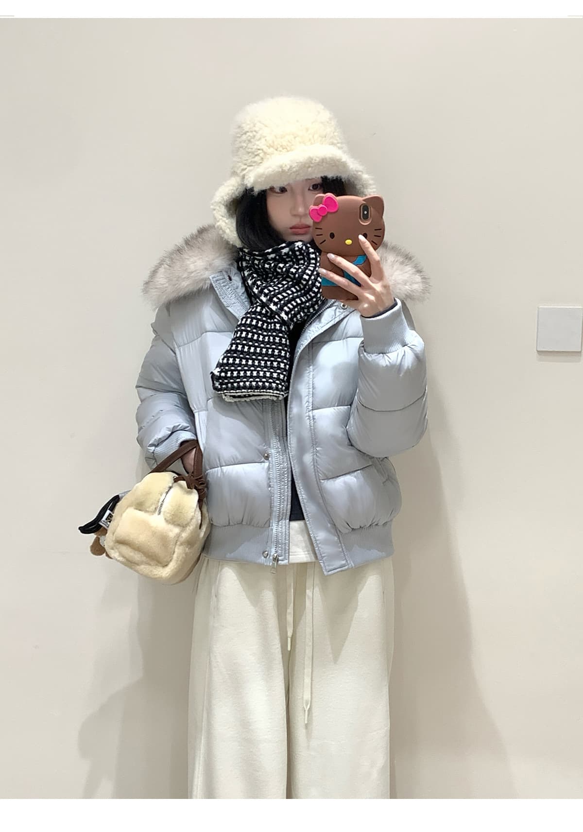 실사 부드러운 바람 여우 모피 칼라 쇼트 스타일 면 의류 여성 슬림해 보이는 두꺼운 스탠드 칼라 방풍 출퇴근 다용도 짧은 면 섹션 상세 이미지 28