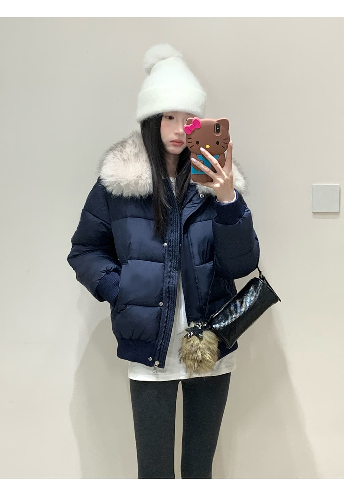 실사 부드러운 바람 여우 모피 칼라 쇼트 스타일 면 의류 여성 슬림해 보이는 두꺼운 스탠드 칼라 방풍 출퇴근 다용도 짧은 면 섹션 상세 이미지 34