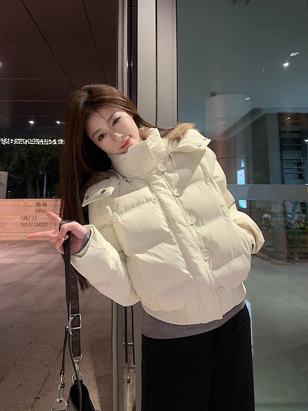 실사 겨울 새로운 다용도 큰 모피 칼라 후드 다운 재킷 여성 짧은 다용도 보온 두꺼운 면 옷 재킷 상세 이미지 57