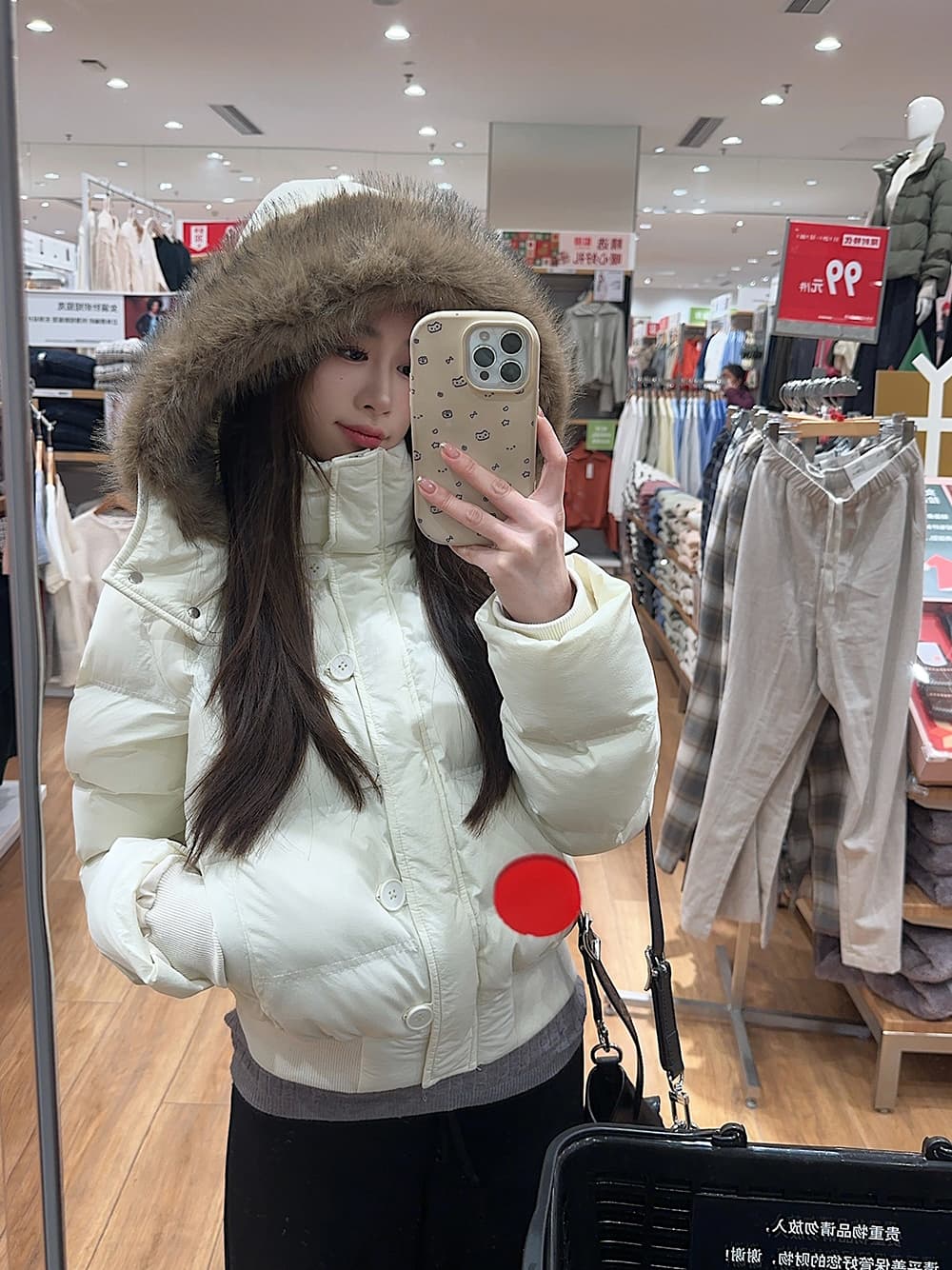 실사 겨울 새로운 다용도 큰 모피 칼라 후드 다운 재킷 여성 짧은 다용도 보온 두꺼운 면 옷 재킷 상세 이미지 60
