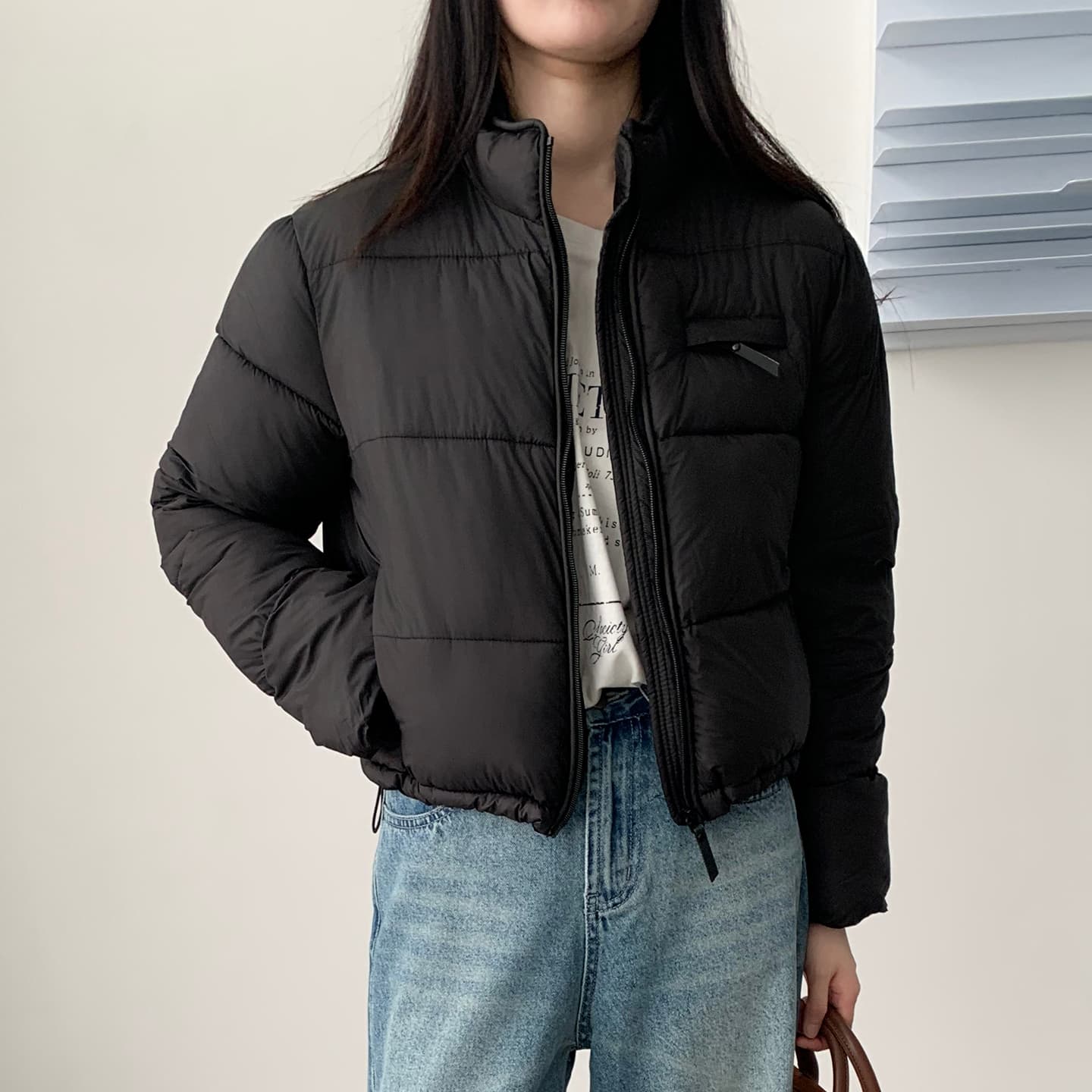 한 부서 작은 키 거북이 스타일 라운드 넥 면 의류 여성 2026 겨울 새로운 캐주얼 다용도 슬림해 보이는 보온 재킷 이미지 3