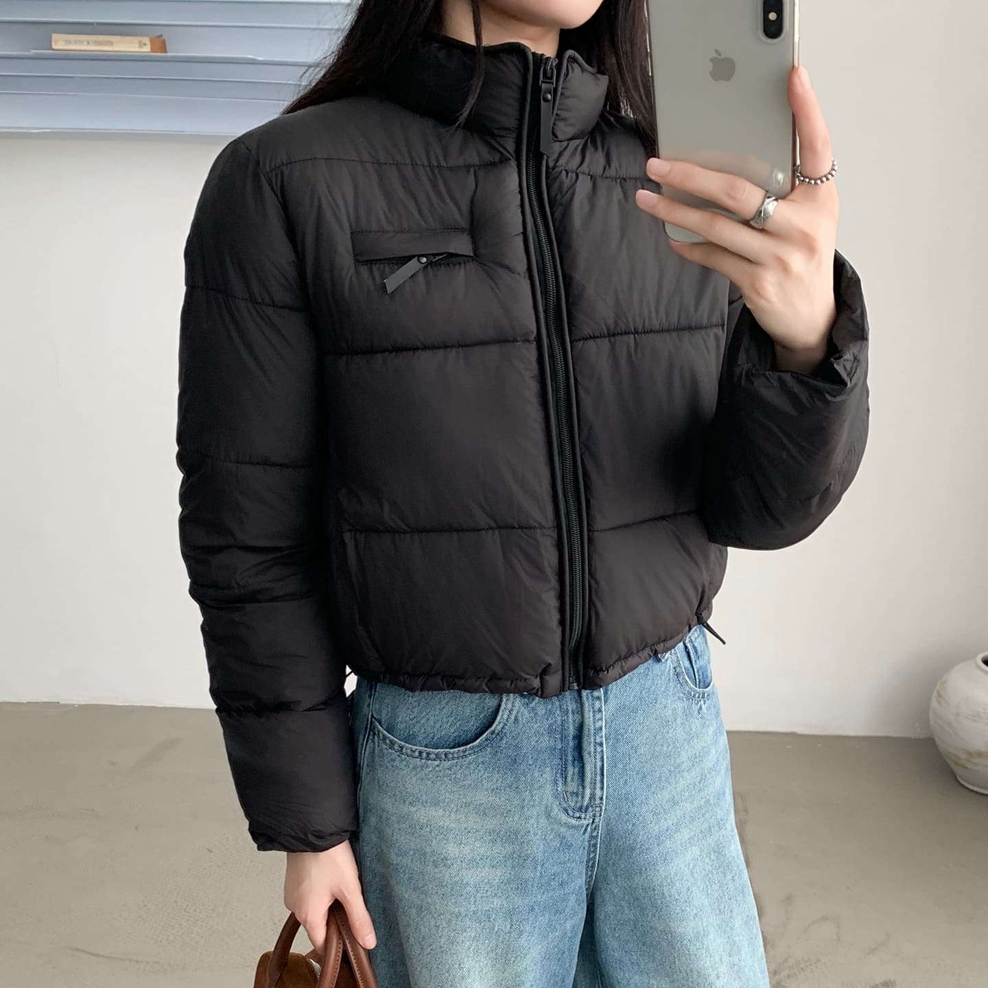 한 부서 작은 키 거북이 스타일 라운드 넥 면 의류 여성 2026 겨울 새로운 캐주얼 다용도 슬림해 보이는 보온 재킷 이미지 6