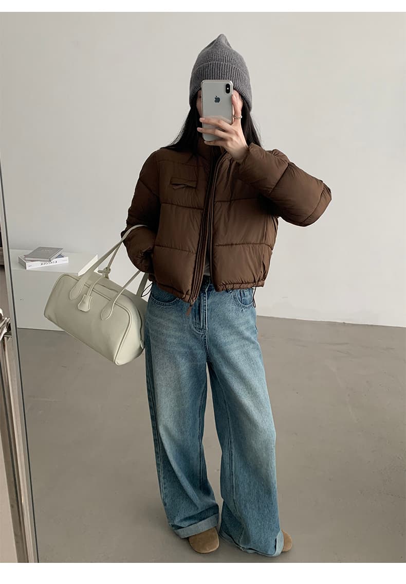한 부서 작은 키 거북이 스타일 라운드 넥 면 의류 여성 2026 겨울 새로운 캐주얼 다용도 슬림해 보이는 보온 재킷 상세 이미지 24