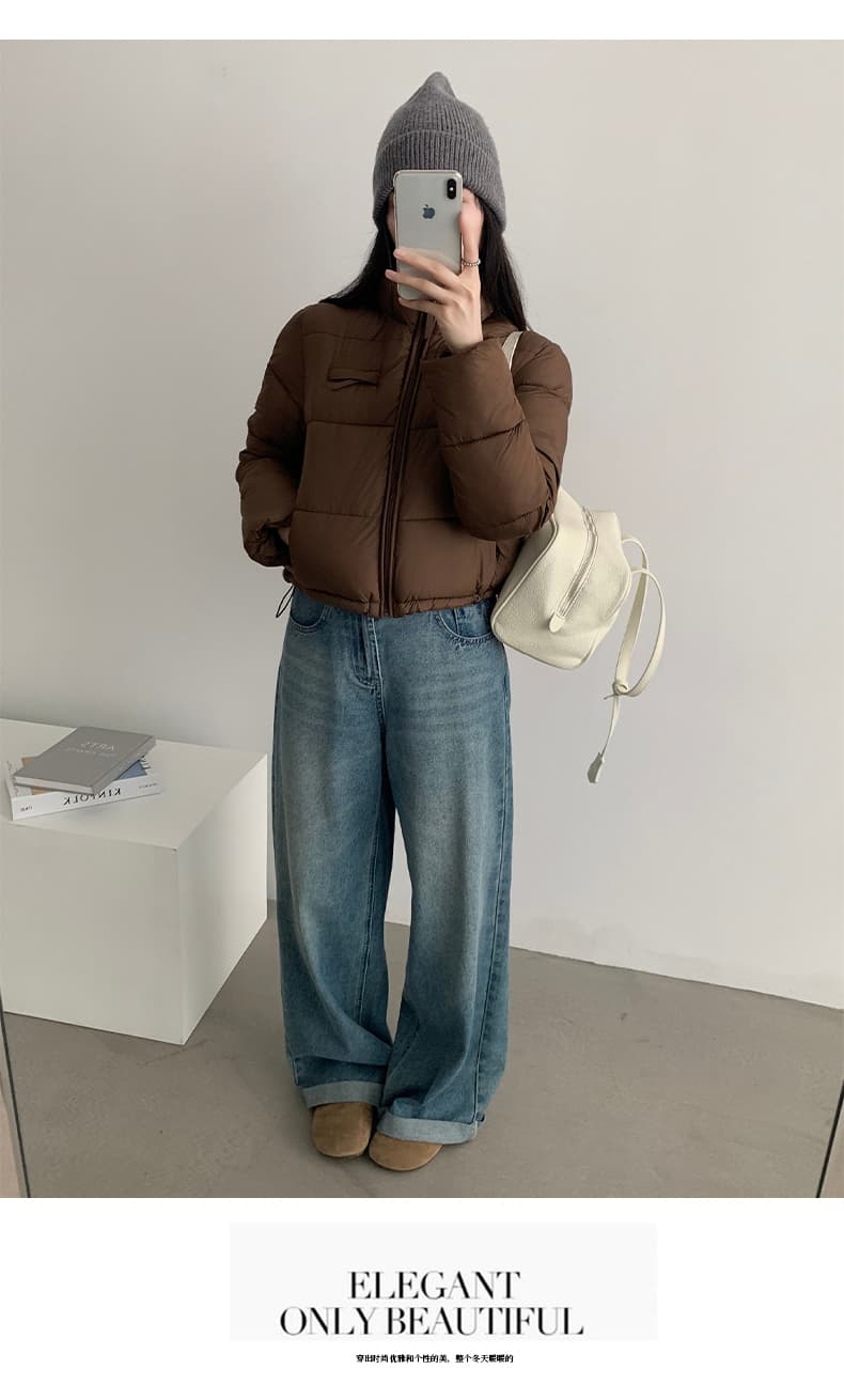 한 부서 작은 키 거북이 스타일 라운드 넥 면 의류 여성 2026 겨울 새로운 캐주얼 다용도 슬림해 보이는 보온 재킷 상세 이미지 28