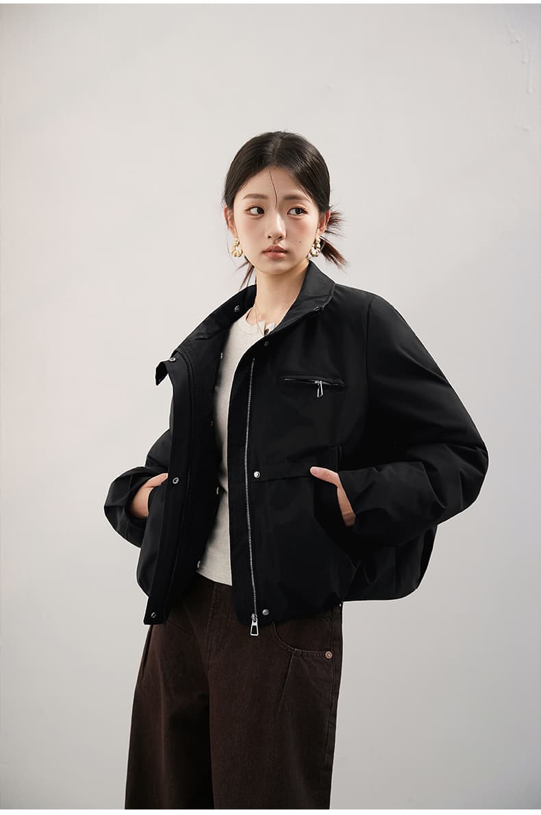 2026 새로운 모방 여우 모피 칼라 아래 면화 의류 여성 짧은 패션 루즈핏 두꺼운 Parker 세트 상세 이미지 52