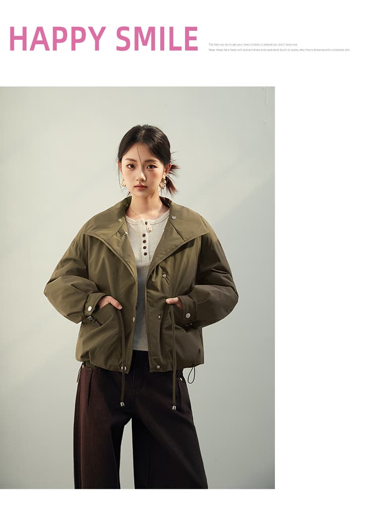 2026 새로운 모방 여우 모피 칼라 아래 면화 의류 여성 짧은 패션 루즈핏 두꺼운 Parker 세트 상세 이미지 16