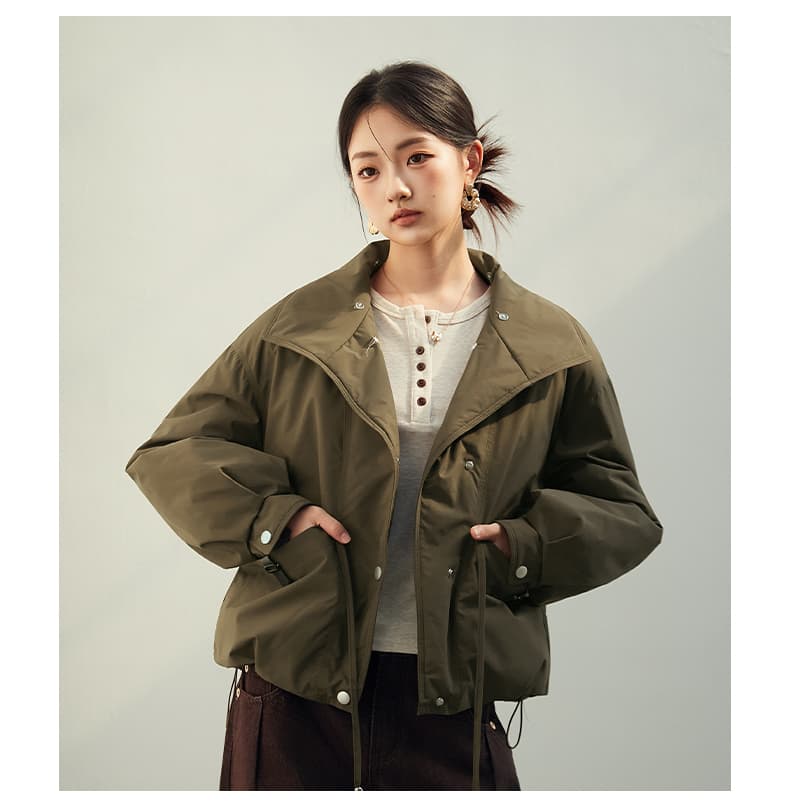 2026 새로운 모방 여우 모피 칼라 아래 면화 의류 여성 짧은 패션 루즈핏 두꺼운 Parker 세트 상세 이미지 20