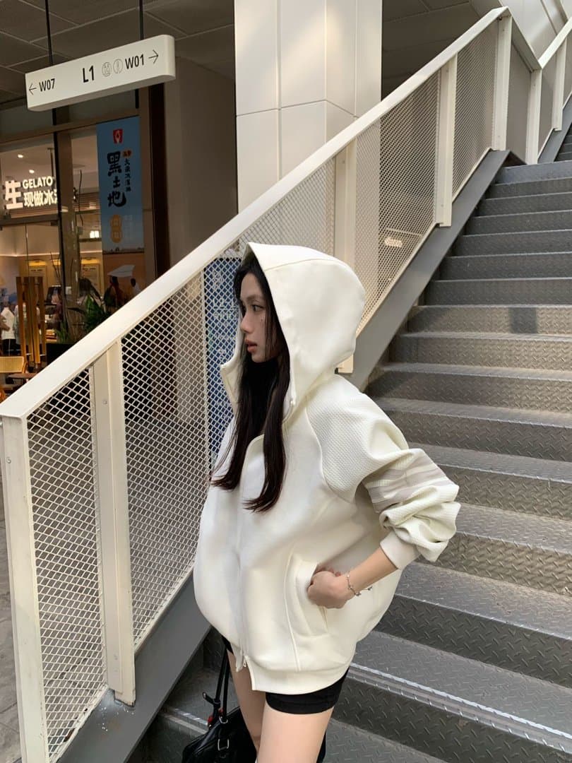 한 부서 느긋한 느슨함 센스 후드 티 스웨터 여성 가을 작은 대중 루즈핏 카디건 코트 맨위 한국 대외 무역 상세 이미지 19