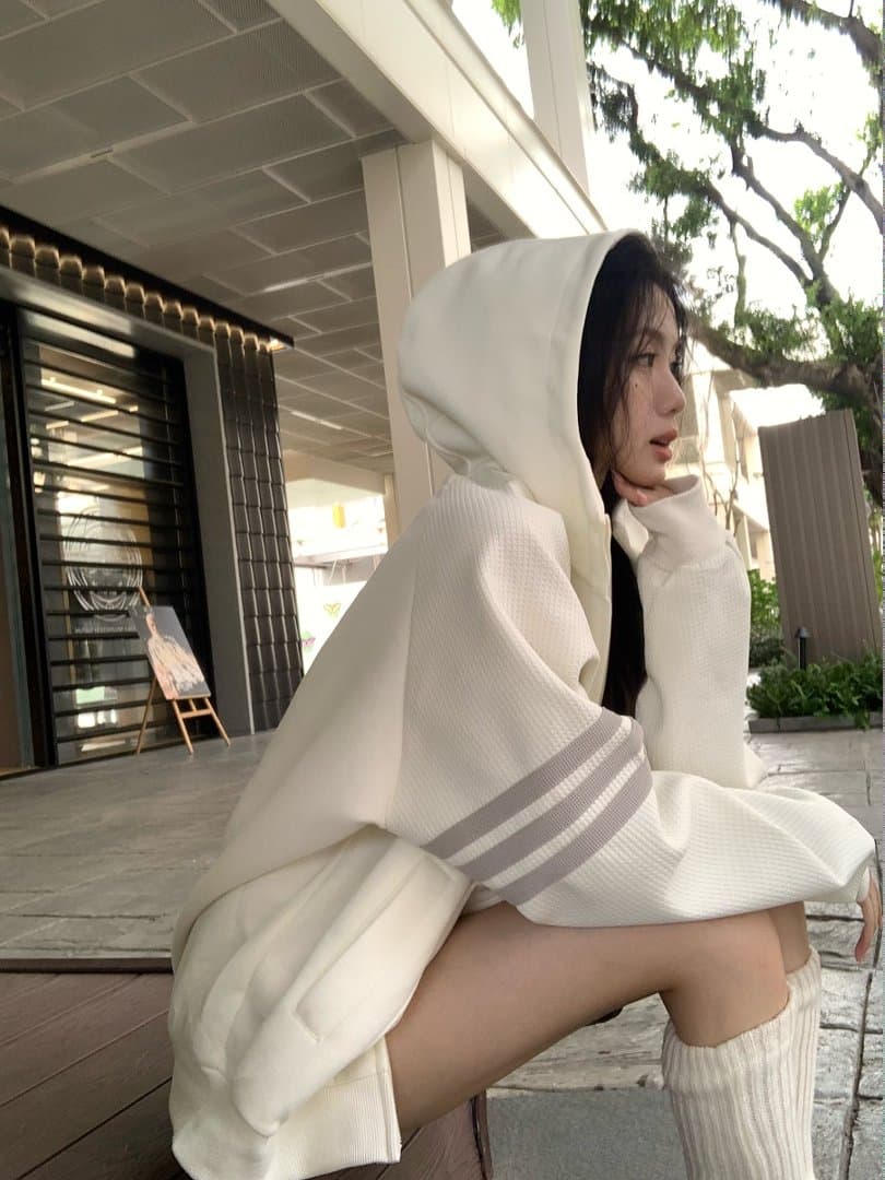 한 부서 느긋한 느슨함 센스 후드 티 스웨터 여성 가을 작은 대중 루즈핏 카디건 코트 맨위 한국 대외 무역 상세 이미지 38