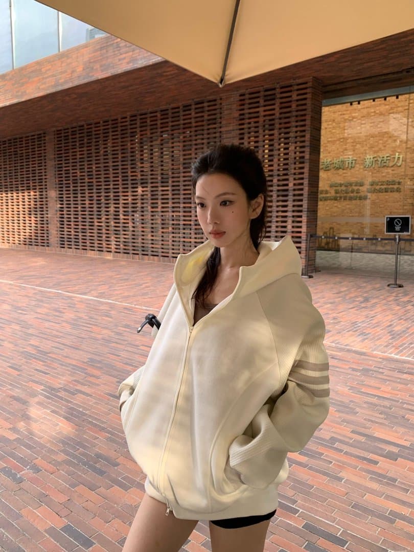 한 부서 느긋한 느슨함 센스 후드 티 스웨터 여성 가을 작은 대중 루즈핏 카디건 코트 맨위 한국 대외 무역 상세 이미지 41