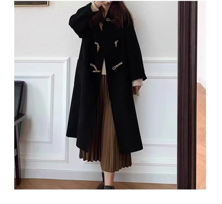 원본 것 2026 가을 겨울 고급 센스 소뿔 버클 모직 코트 여성 한 부서 모직 외투 작은 키 상세 이미지 15
