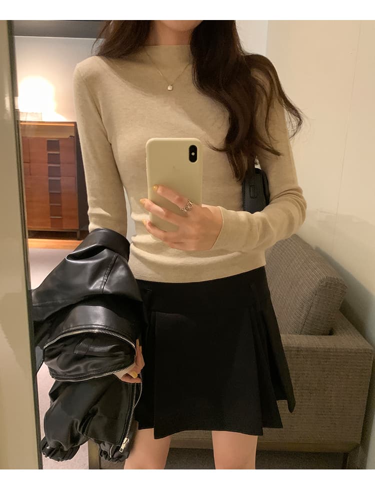 세련된 연령 감소 편안함 반하이넥 뽕나무 누에 실크 대양 털 인사이드 가져 가라. 여성 가을 새로운 몸매 가꾸기 슬림해 보이는 긴팔 기본 셔츠 상세 이미지 11