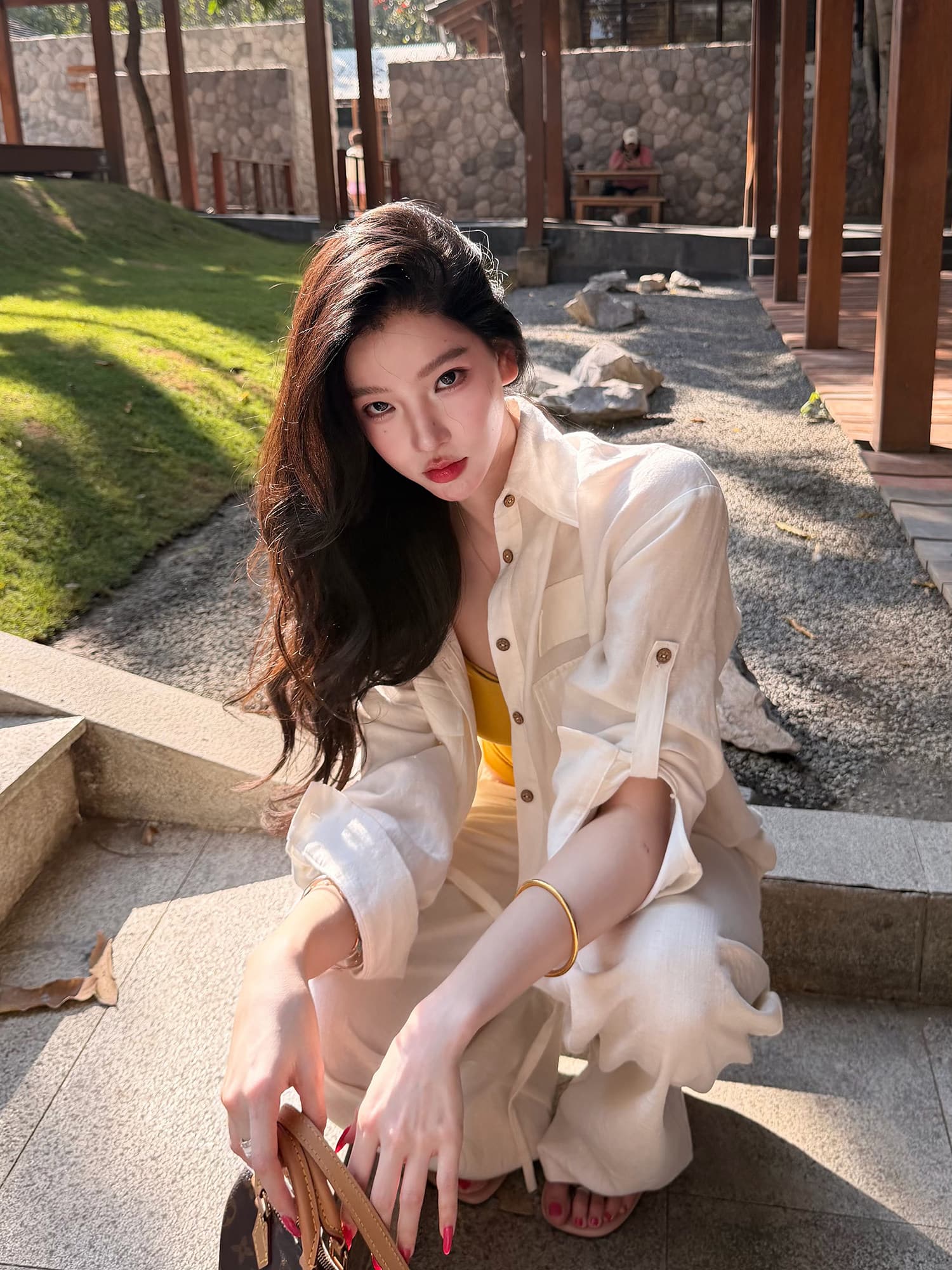 원본 가공 아마 루즈핏 화이트 여성 셔츠 봄 여름 느슨함 맨위 한국 대외 무역 국경 간 포함 이미지 4