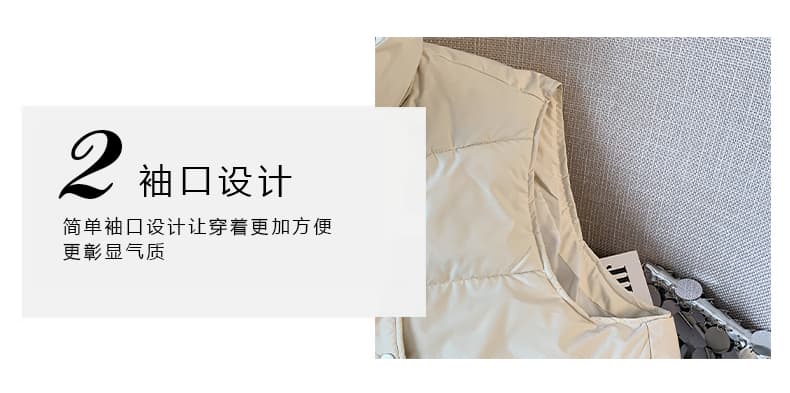 송 긍정적 인 En 살구 색상 다운 코튼 조끼 조끼 여자 겨울 외부 가져 가라. 작은 키 루즈핏 외출용 어깨 조끼 재킷 상세 이미지 7