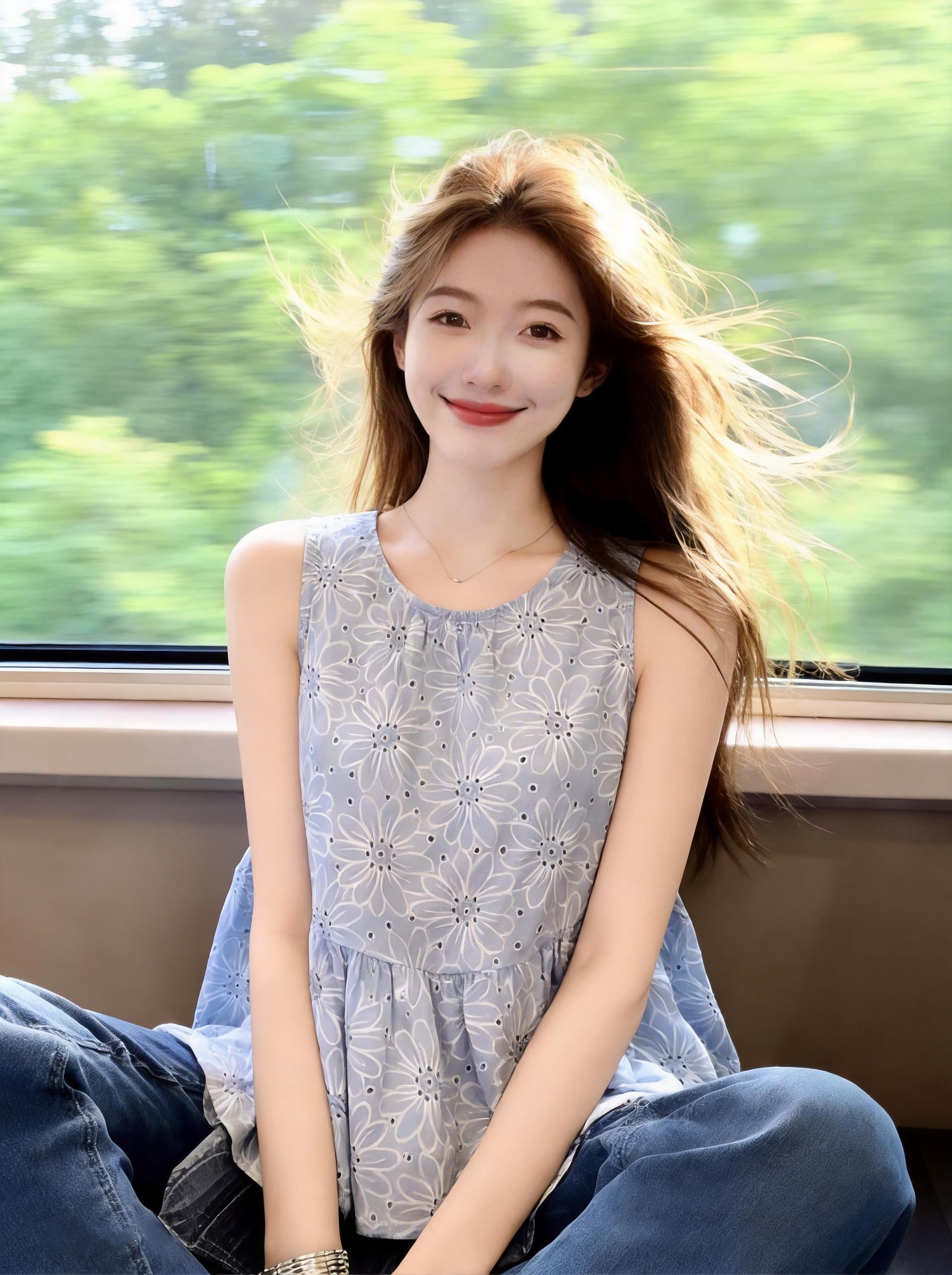 고급 센스 무거운 작업 꽃 민소매 프릴 여성 셔츠 2026 여름 새로운 외국 가스 달콤함 홀로우 아웃 맨위 여성 이미지 4