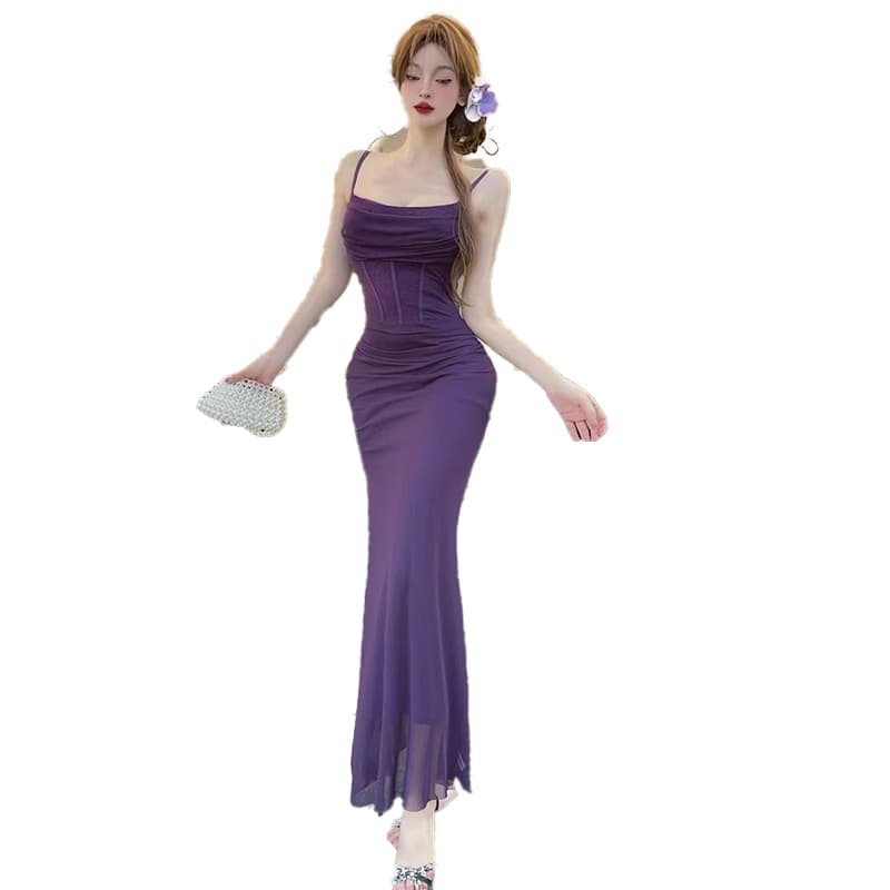 프랑스식 섹시함 작은 심장 기계 레이스 생선뼈 슬립 여성 드레스 품격 명문 여성 허리 수축 타이트 스커트 인어 꼬리 길다 치마 상세 이미지 6
