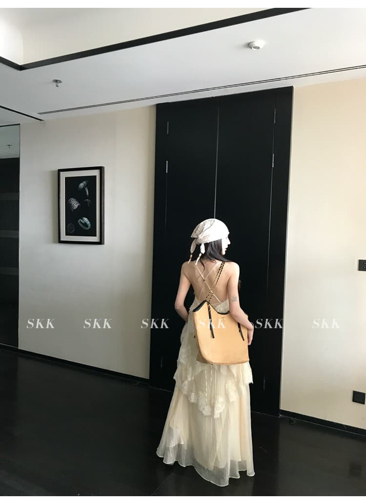 skk store 인시 튜 수여 됨 aj 높음 제품 질감 무거운 작업 레이스 슬립 드레스 길다 상세 이미지 16