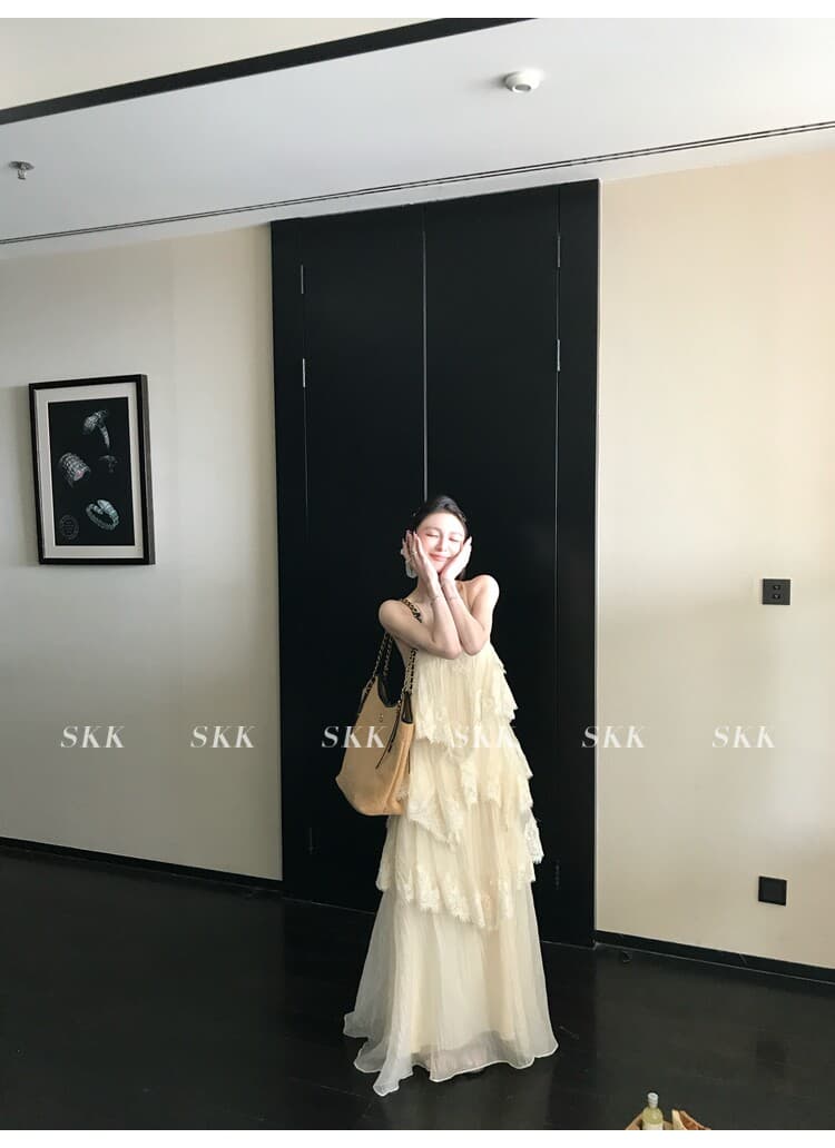 skk store 인시 튜 수여 됨 aj 높음 제품 질감 무거운 작업 레이스 슬립 드레스 길다 상세 이미지 18