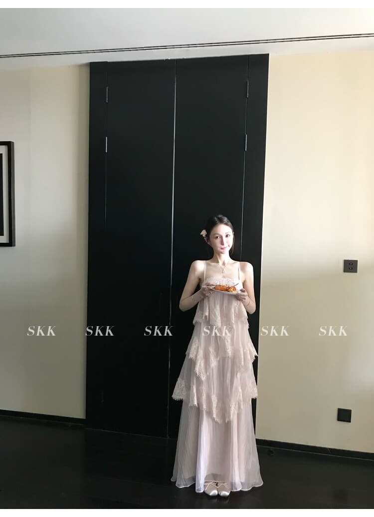 skk store 인시 튜 수여 됨 aj 높음 제품 질감 무거운 작업 레이스 슬립 드레스 길다 상세 이미지 23