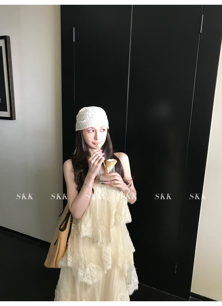 skk store 인시 튜 수여 됨 aj 높음 제품 질감 무거운 작업 레이스 슬립 드레스 길다 상세 이미지 24