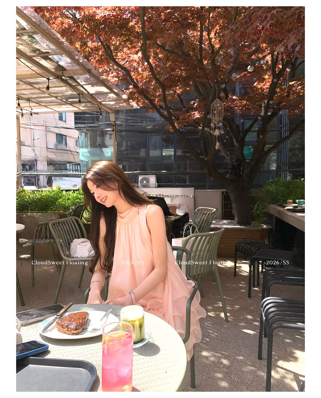cloudsweet 흰 구름 달콤한 릴리 오브 더 밸리 여름 머리말 분위기 센스 핑크색 행침 목 드레스 민소매 쇼트 스타일 케이크 드레스 상세 이미지 9