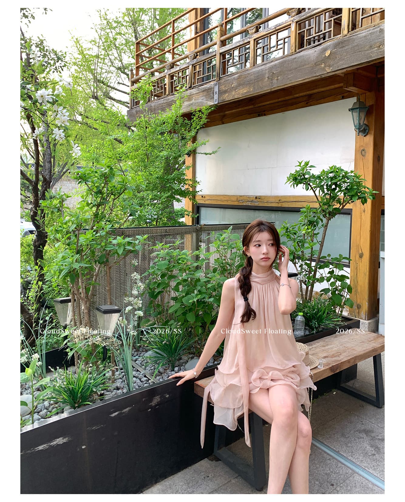 cloudsweet 흰 구름 달콤한 릴리 오브 더 밸리 여름 머리말 분위기 센스 핑크색 행침 목 드레스 민소매 쇼트 스타일 케이크 드레스 상세 이미지 30