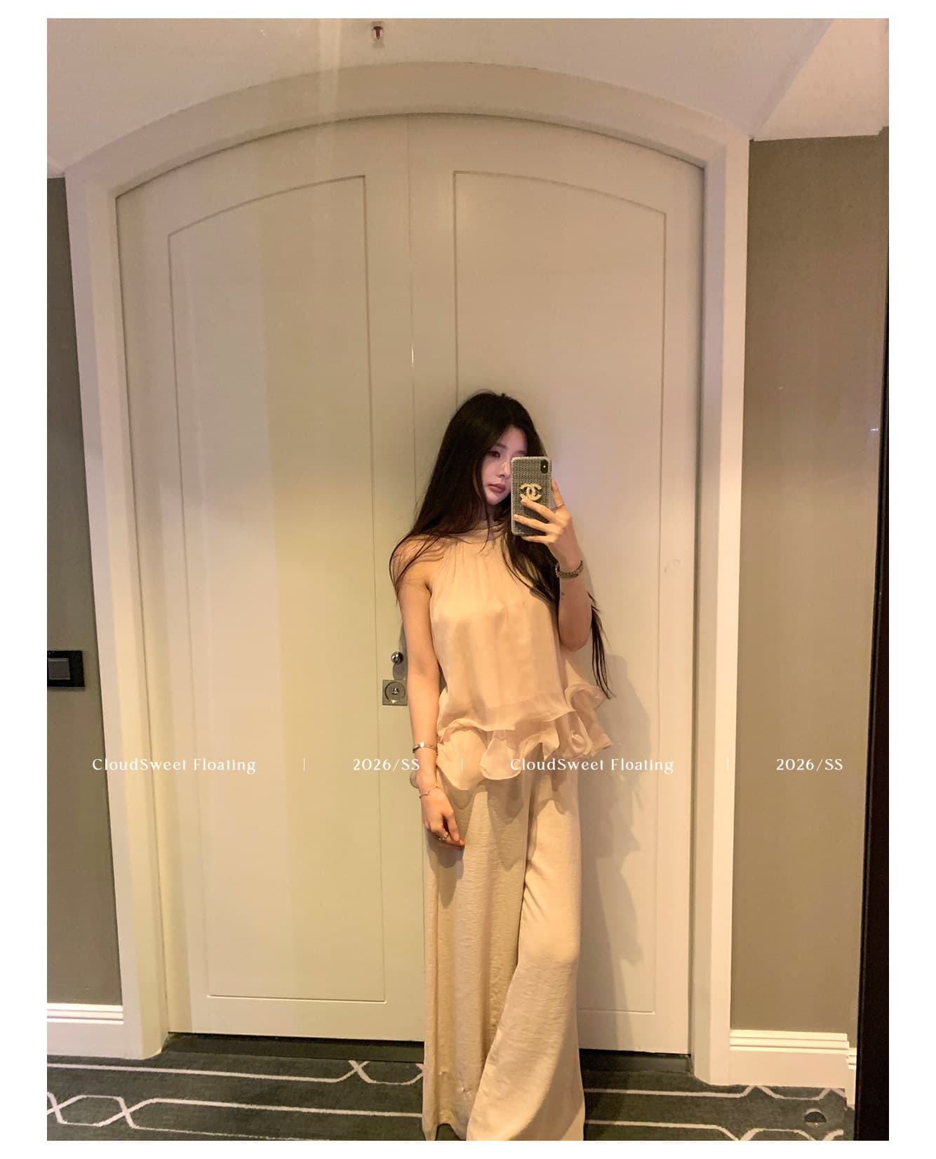 cloudsweet 흰 구름 달콤한 릴리 오브 더 밸리 여름 머리말 분위기 센스 핑크색 행침 목 드레스 민소매 쇼트 스타일 케이크 드레스 상세 이미지 35