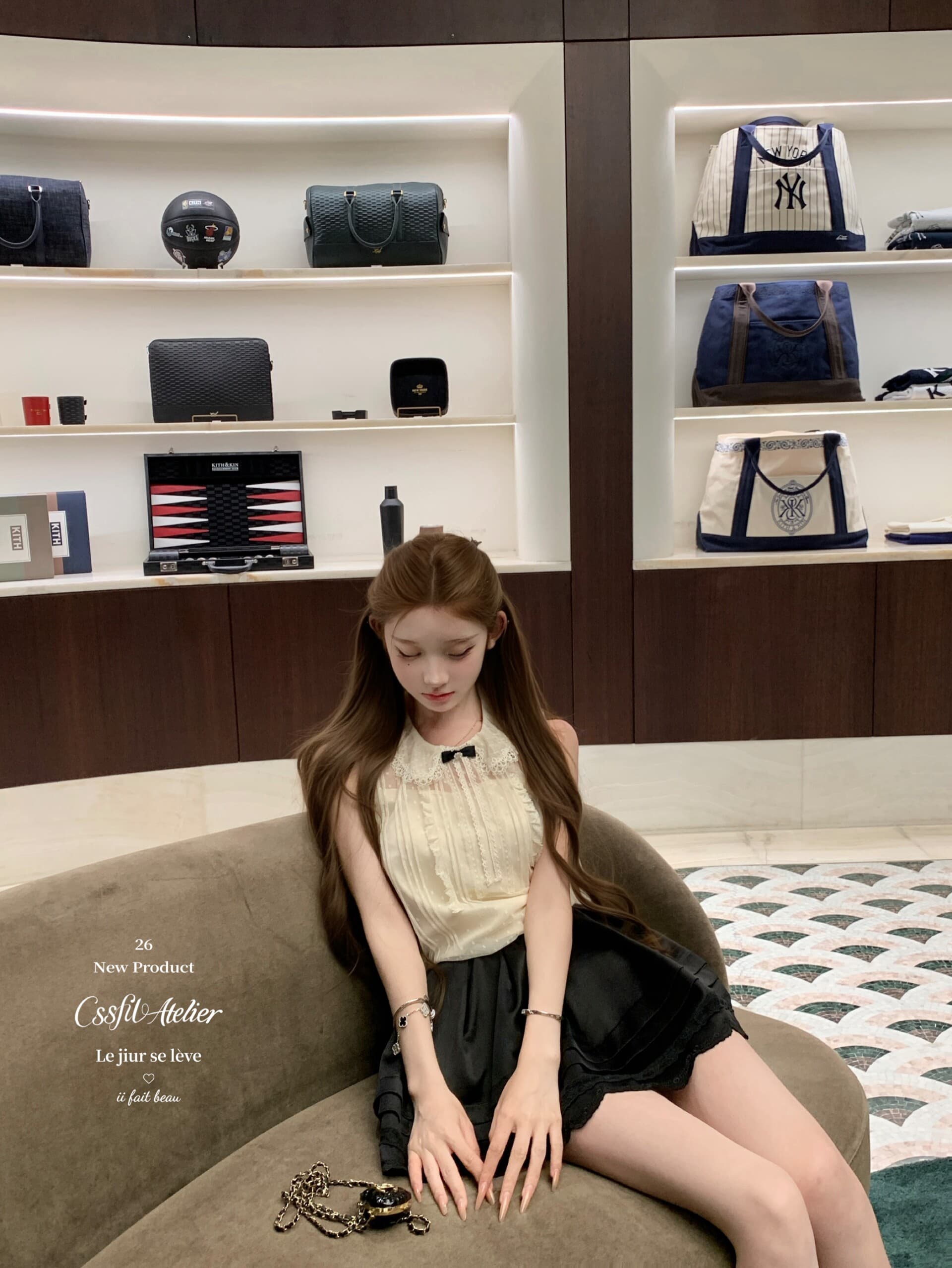 늦게 우산 우산 26 ss 한여름 캡처 꿈 인터넷 jor a 민소매 반팔 베이비 칼라 무거운 작업 망사 품격 맨위 이미지 2