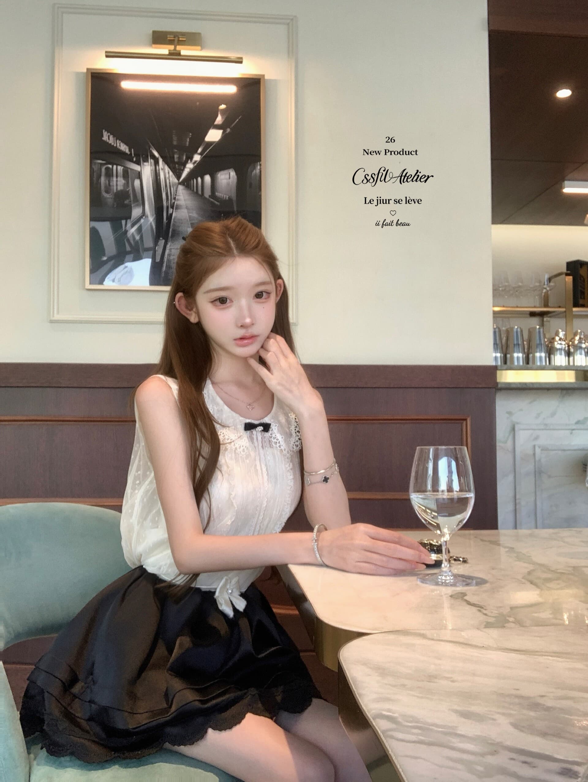 늦게 우산 우산 26 ss 한여름 캡처 꿈 인터넷 jor a 민소매 반팔 베이비 칼라 무거운 작업 망사 품격 맨위 상세 이미지 7