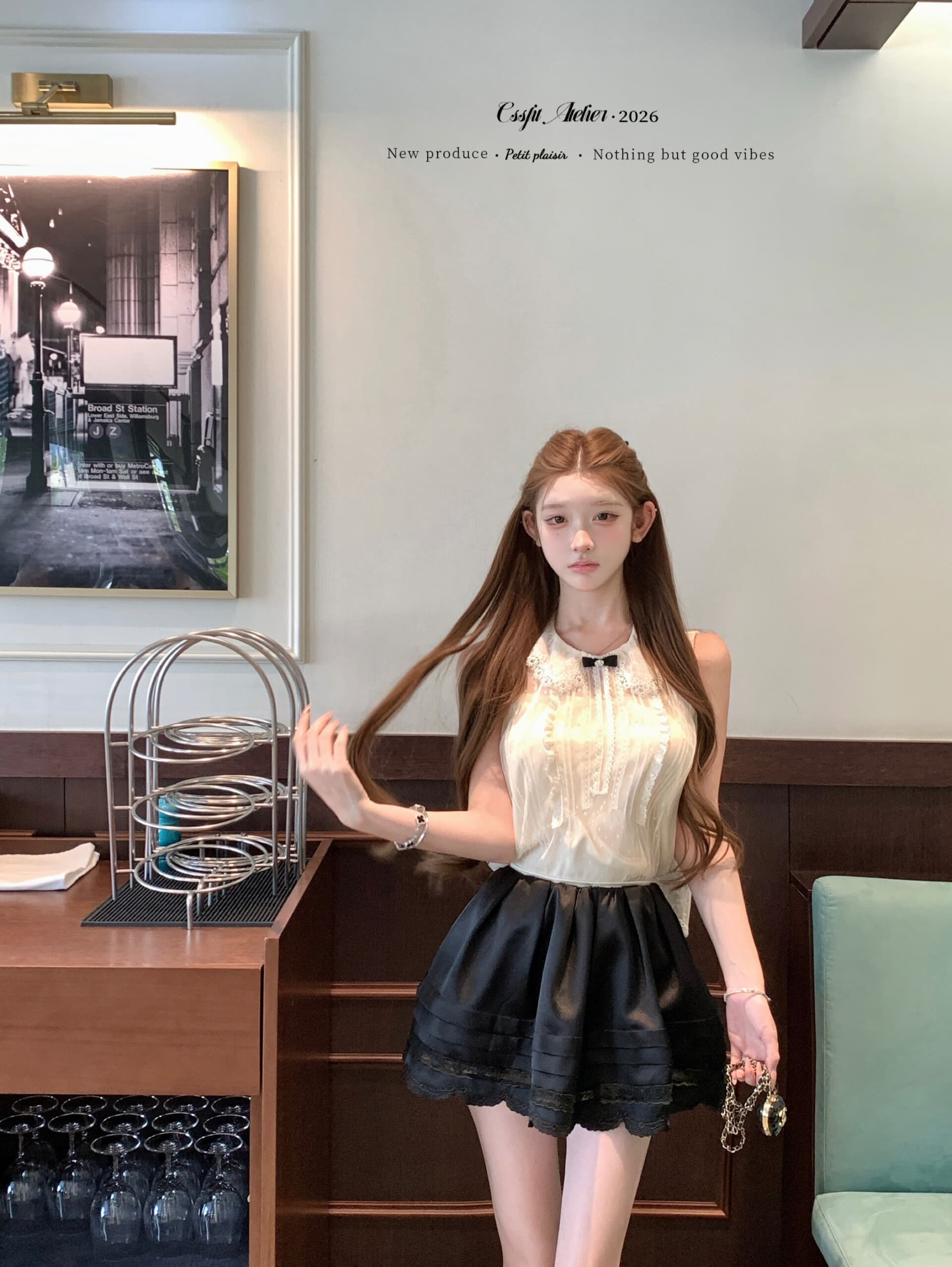 늦게 우산 우산 26 ss 한여름 캡처 꿈 인터넷 jor a 민소매 반팔 베이비 칼라 무거운 작업 망사 품격 맨위 상세 이미지 20