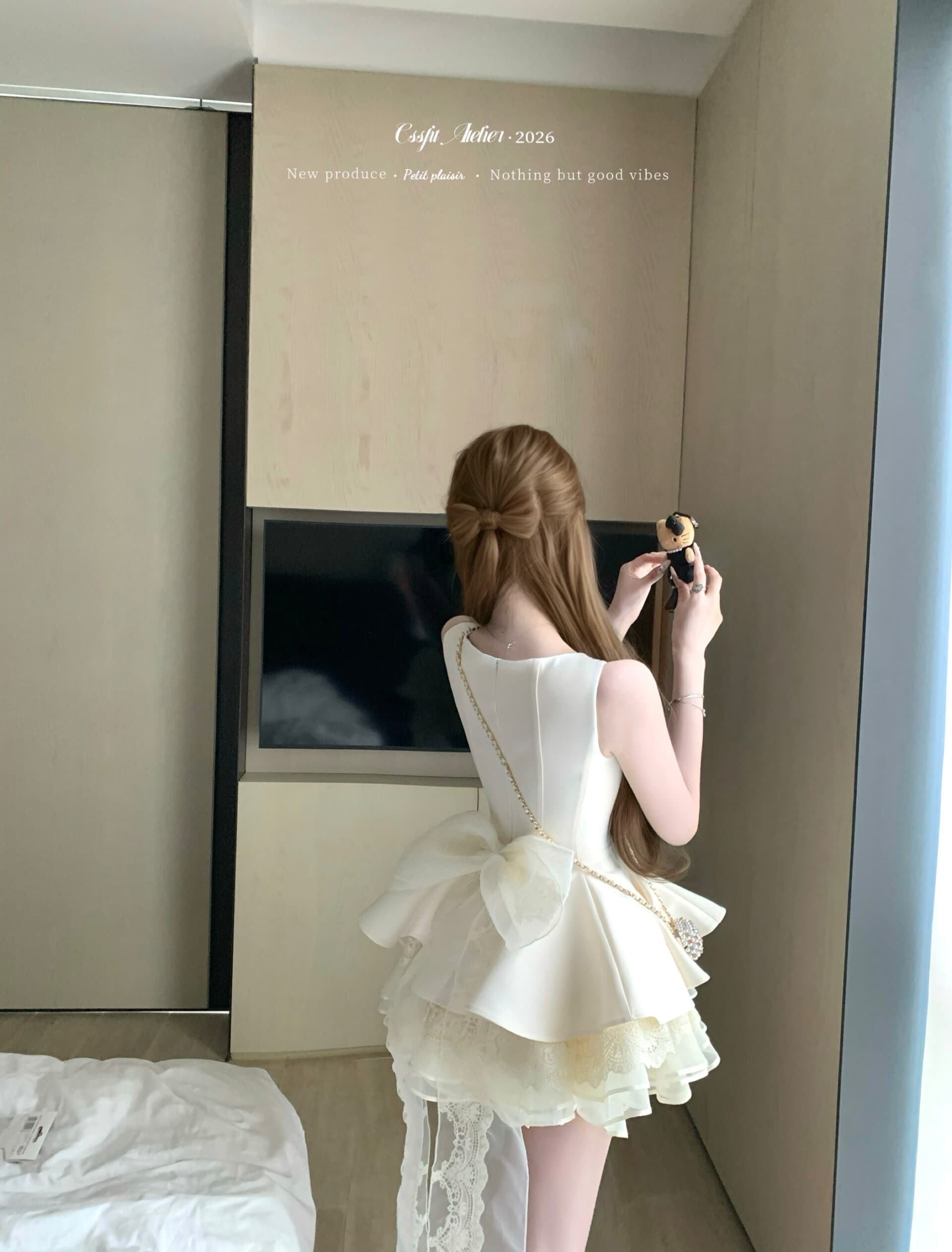 늦게 우산 우산 26 ss 파리 사랑 예약하기 무거운 작업 자오 이슬 생각하기 같은 단락 jor a 멜라루카 대 나비 매듭 드레스 상세 이미지 32