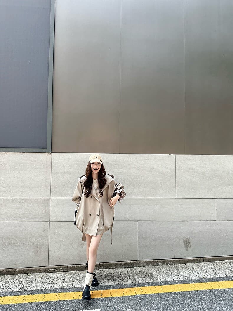 lilylikes 바 플러그 일몰 낮음 포화 상태 얕은 카키 다용도 후드 바람막이 세련된 있음 유럽 블록 상세 이미지 4