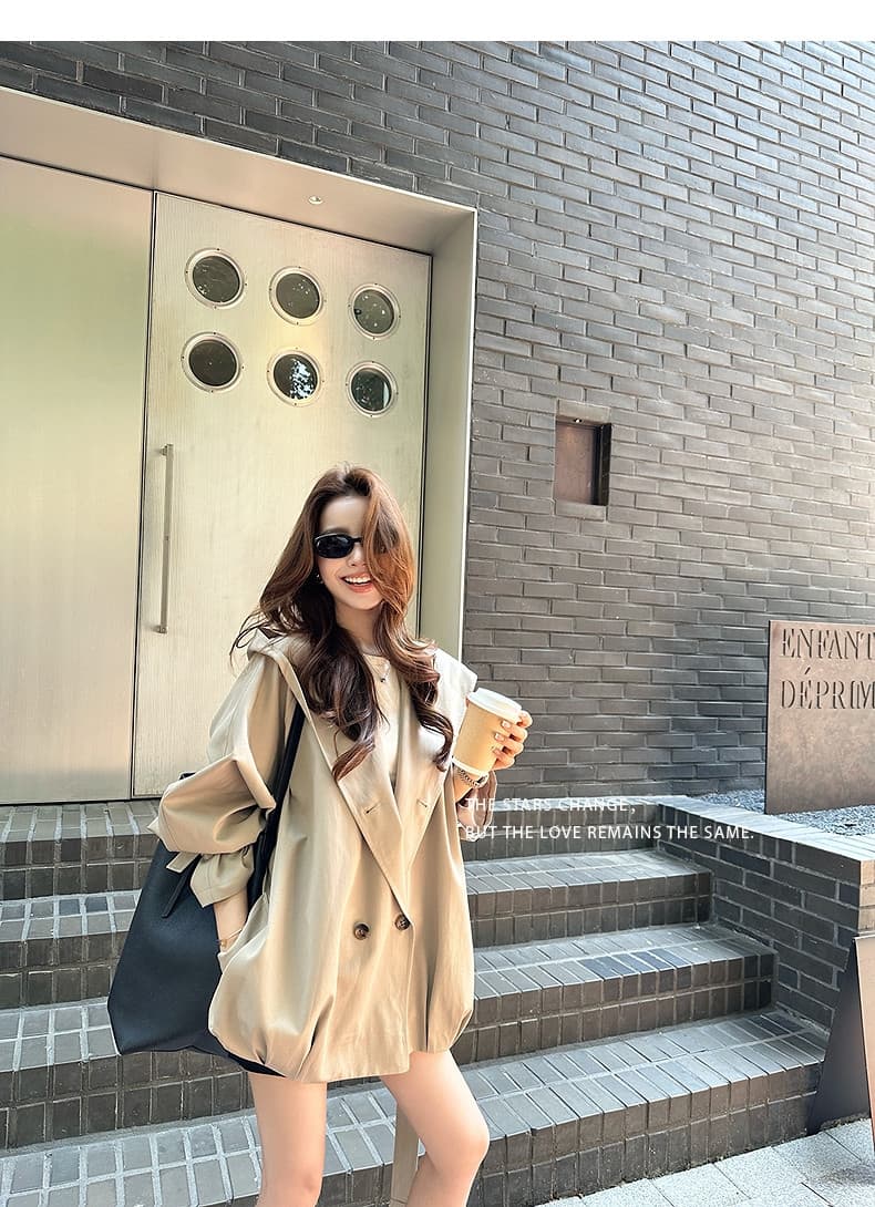 lilylikes 바 플러그 일몰 낮음 포화 상태 얕은 카키 다용도 후드 바람막이 세련된 있음 유럽 블록 상세 이미지 5