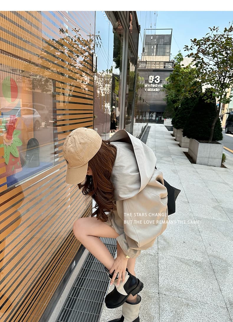 lilylikes 바 플러그 일몰 낮음 포화 상태 얕은 카키 다용도 후드 바람막이 세련된 있음 유럽 블록 상세 이미지 18