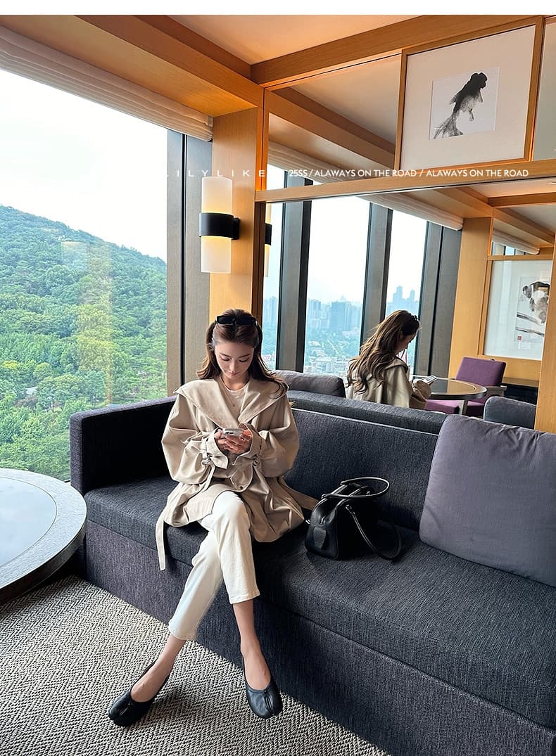 lilylikes 바 플러그 일몰 낮음 포화 상태 얕은 카키 다용도 후드 바람막이 세련된 있음 유럽 블록 상세 이미지 24