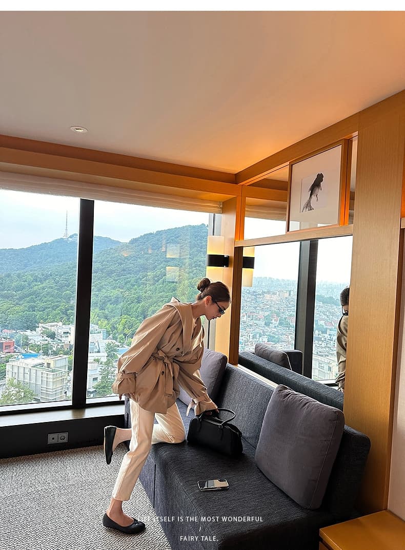 lilylikes 바 플러그 일몰 낮음 포화 상태 얕은 카키 다용도 후드 바람막이 세련된 있음 유럽 블록 상세 이미지 27