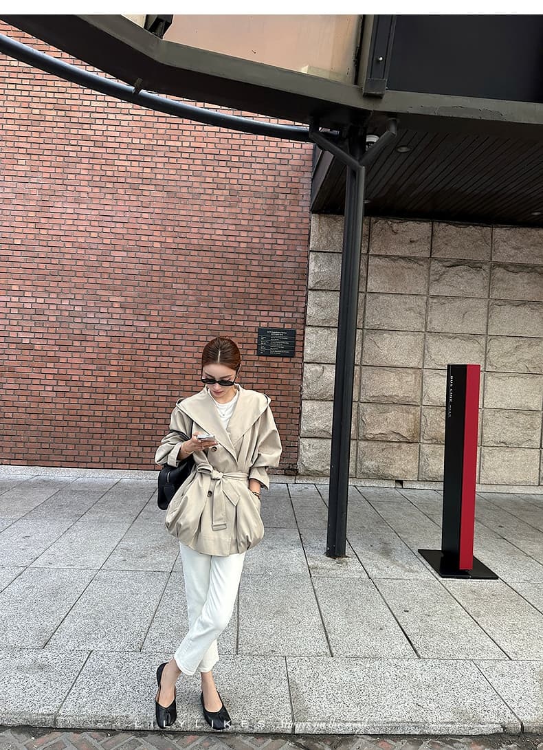 lilylikes 바 플러그 일몰 낮음 포화 상태 얕은 카키 다용도 후드 바람막이 세련된 있음 유럽 블록 상세 이미지 29