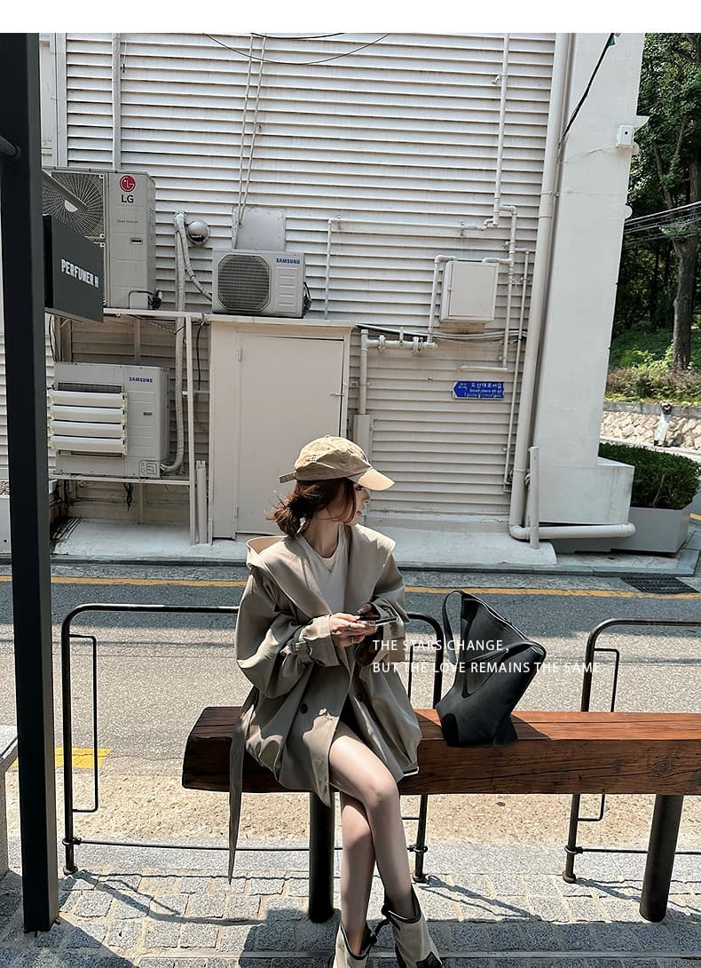 lilylikes 바 플러그 일몰 낮음 포화 상태 얕은 카키 다용도 후드 바람막이 세련된 있음 유럽 블록 상세 이미지 31