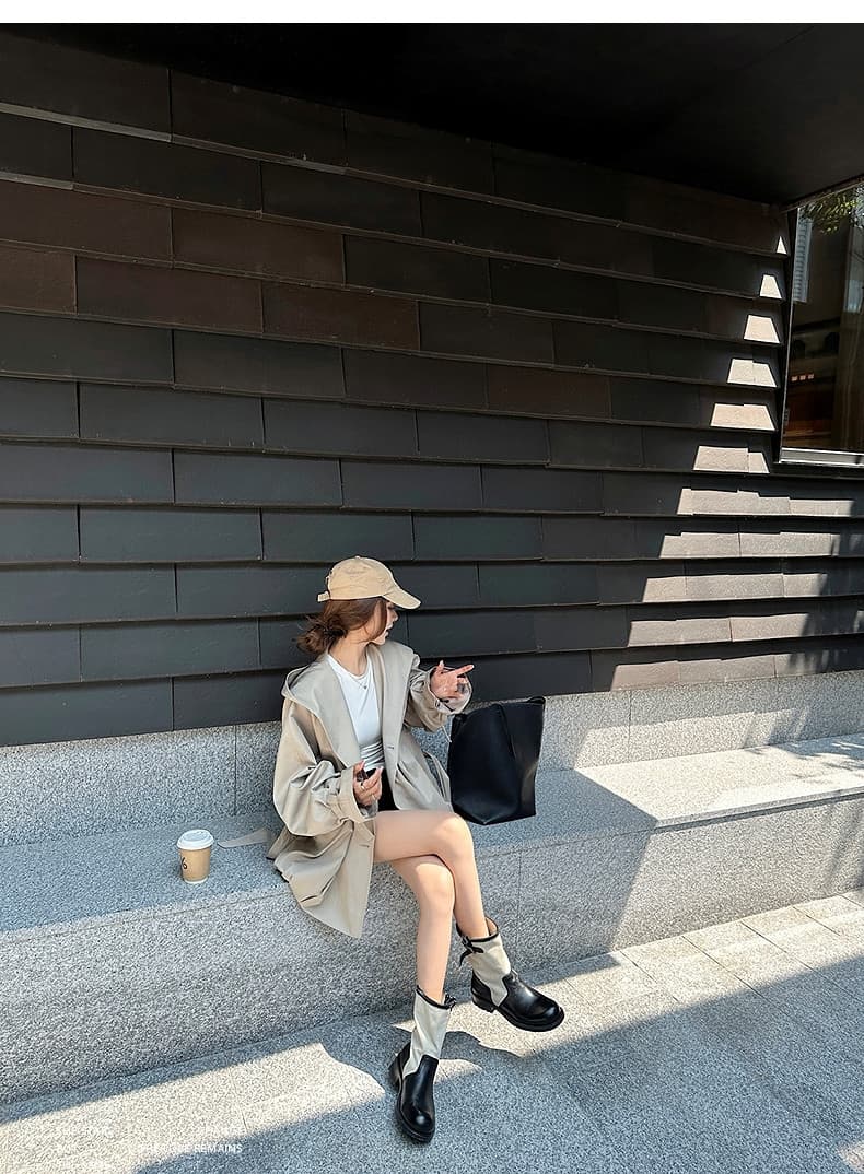 lilylikes 바 플러그 일몰 낮음 포화 상태 얕은 카키 다용도 후드 바람막이 세련된 있음 유럽 블록 상세 이미지 36